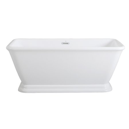 AQUA EDEN Pedestal Bathtubs, 60.06 L, 27.94 W, White, Acrylic VTSQ602824